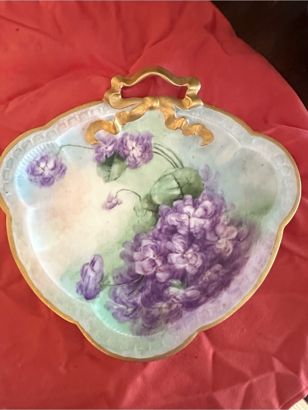 Antique Hand-Painted Porcelain Dish